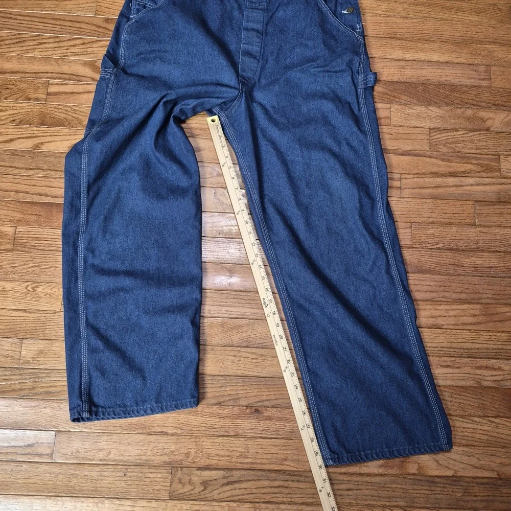 Vintage Sears Denim Overalls Mens 40x30 Blue Workwear Union Made Grunge USA